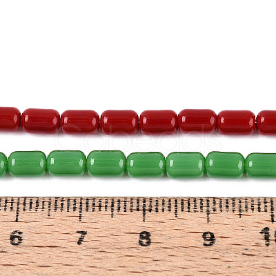 Opaque Solid Color Glass Beads Strands GLAA-N058-4x6mm-B01-1