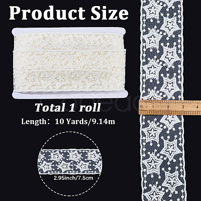 10Yards Polyester Embroidery Mesh Flower Lace Ribbon OCOR-GF0005-41D-1