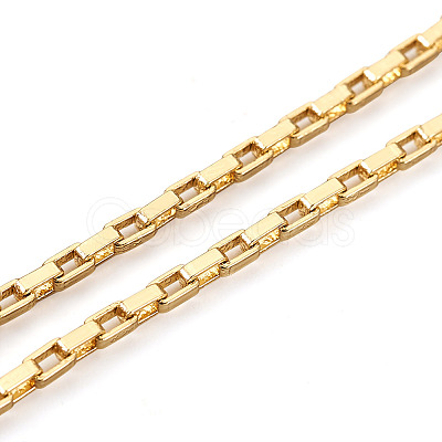 Brass Box Chain Necklace NJEW-TA0001-16-1