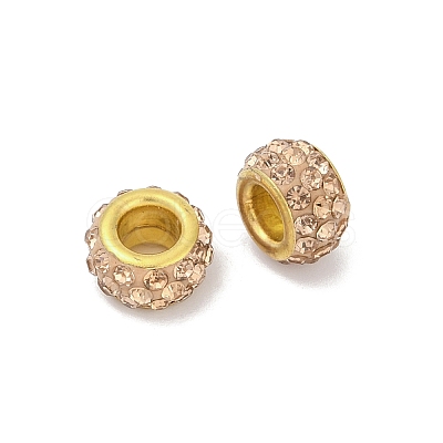 Alloy Rhinestone Clay Pave Beads ALRI-D300-04G-12-1