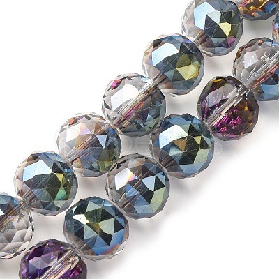 Transparent Electroplate Glass Beads Strands EGLA-N002-34F-F05-1