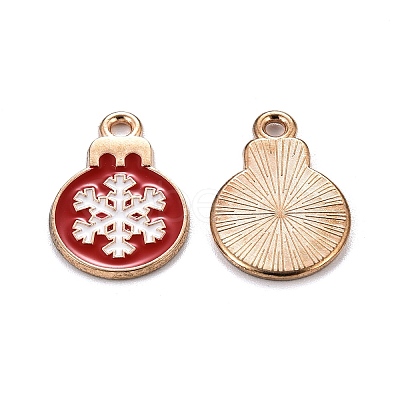 Christmas Alloy Enamel Pendants ENAM-D047-17G-03-1