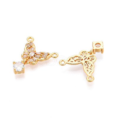 Brass Micro Pave Cubic Zirconia Pendants KK-N263-02G-1