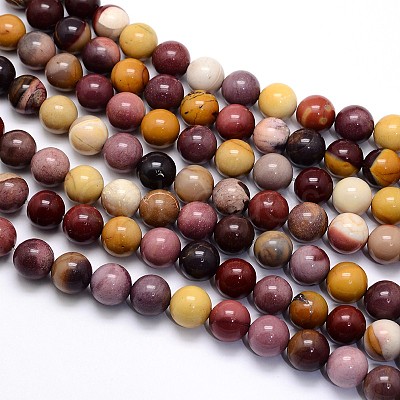 Natural Mookaite Round Beads Strands X-G-O047-12-8mm-1