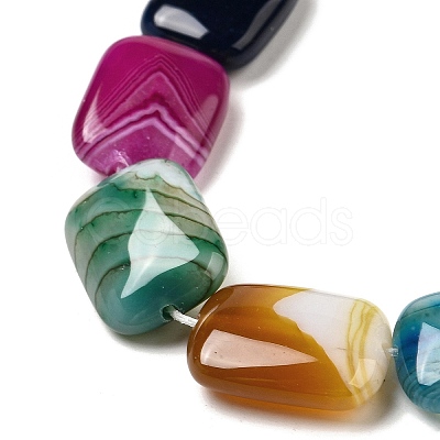 Natural Striped Agate/Banded Agate Beads Strands G-B137-B01-01-1