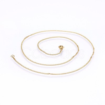 304 Stainless Steel Curb Chain Necklaces MAK-L015-32D-1