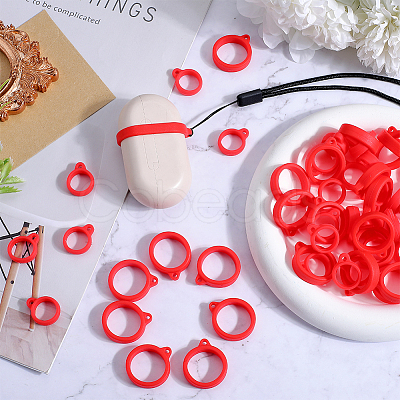 60Pcs 2 Style Silicone Pendant SIL-GF0001-43B-1