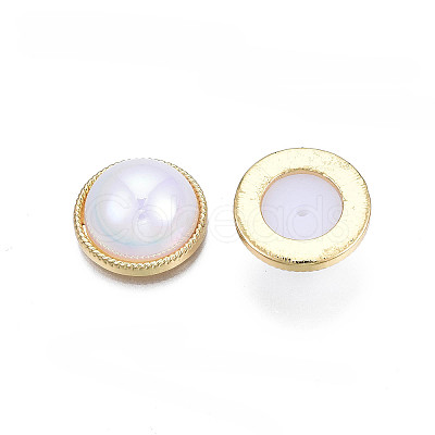 Plated ABS Plastic Imitation Pearl Beads PACR-T012-01-1