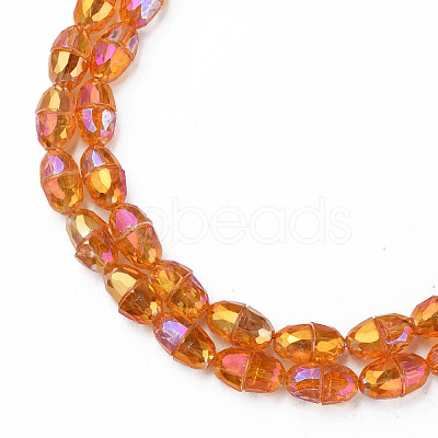 Electroplate Transparent Glass Beads Strands EGLA-N002-35-C05-1