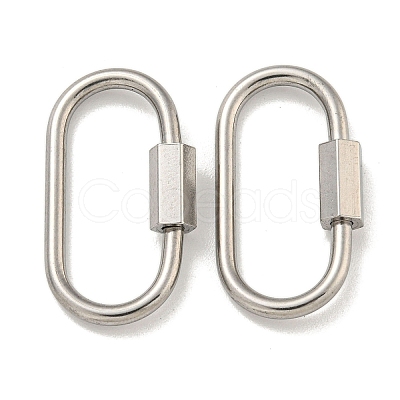 Non-Tarnish 304 Stainless Steel Screw Carabiner Lock Charms STAS-C092-05G-P-1