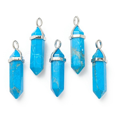 Natural Howlite Pointed Pendants G-M378-01P-A19-1