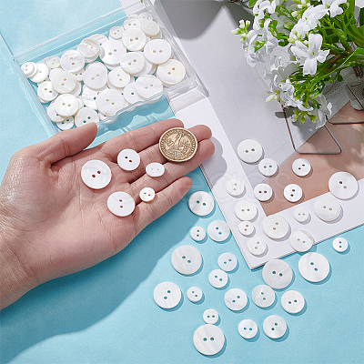 100Pcs 5 Styles 4-Hole Shell Buttons BUTT-WR0001-26-1