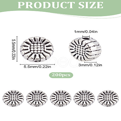 200Pcs Tibetan Style Alloy Beads TIBEB-LP0001-73AS-1