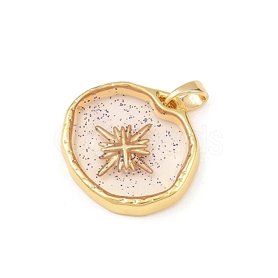 Transparent Epoxy Resin Brass Pendants LS-KK-B163-01G-03-1