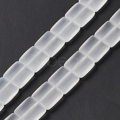Transparent Frosted Glass Beads Strands FGLA-S001-01G-1