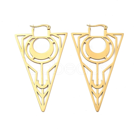 304 Stainless Steel Triangle Hoop Earrings LS-EJEW-M031-01G-1