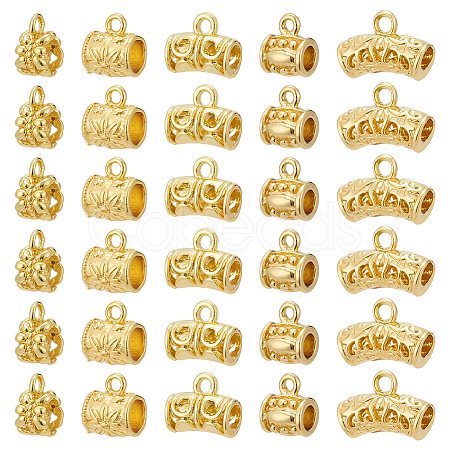 30Pcs 6 Styles Brass Tube Bails KK-PH0011-95-1