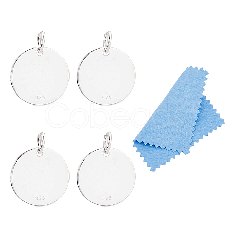 4Pcs 925 Sterling Silver Pendants STER-DC0001-37-1