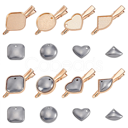 8 Sets 4 Styles Alloy Alligator Hair Clip Findings FIND-GA0008-62-1