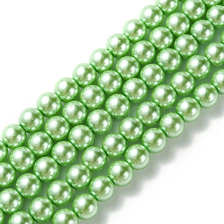 Eco-Friendly Glass Pearl Beads Strands HY-A008-8mm-RB008-1