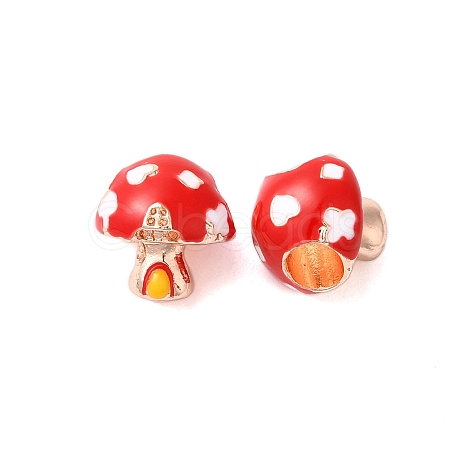 Rack Plating Alloy Enamel European Beads PALLOY-S189-48RG-1