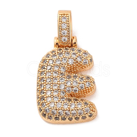 Brass Micro Pave Cubic Zirconia Pendants KK-C076-29E-G01-1