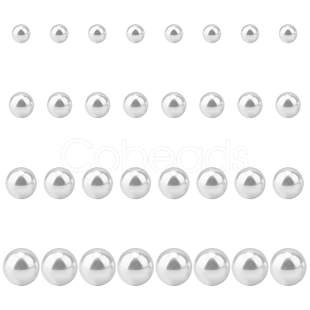 16 Pairs 4 Size Plastic Imitation Pearl Stud Earrings with Steel Iron Pins EJEW-AN0003-89-1