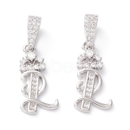 Eco-Friendly Brass Micro Pave Cubic Zirconia Pendants KK-K265-01P-L-1