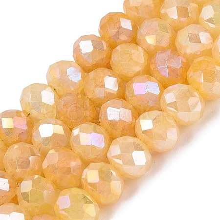 Dyed Crackle Imitation Jade Glass Beads Strands EGLA-Q131-02C-07-1