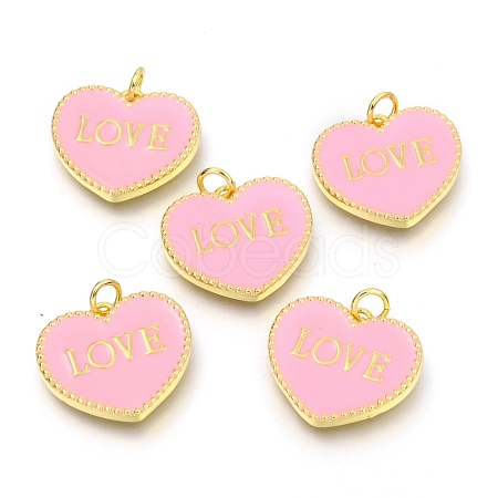 Brass Enamel Pendants KK-B027-03G-A-1
