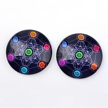 Glass Cabochons GGLA-L012-25mm-28-1