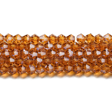 Transparent Electroplate Glass Beads Strands EGLA-A039-T6mm-A28-1