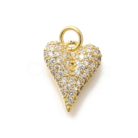 Brass Micro Pave Clear Cubic Zirconia Pendants KK-L225-035G-1