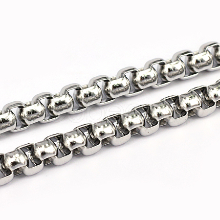 Tarnish Resistant 304 Stainless Steel Box Chains CHS-L001-29-7mm-1