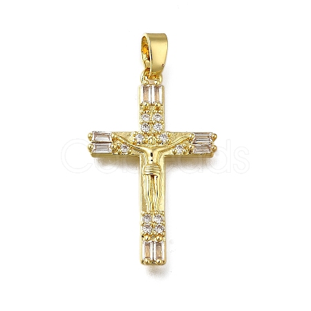 Brass Micro Pave Clear Cubic Zirconia Pendants LS-ZIRC-I070-058G-1