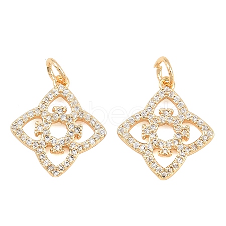 Brass Micro Pave Clear Cubic Zirconia Pendants CU-CBA7BFE-02A-G-1