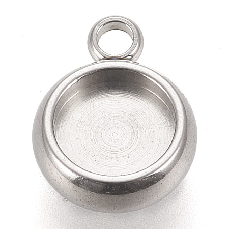 Non-Tarnish 304 Stainless Steel Pendant Cabochon Settings X-STAS-K202-03B-P-1