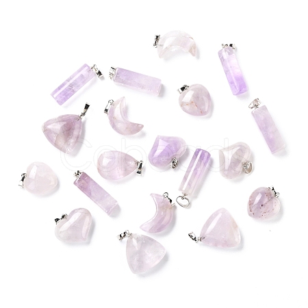 Natural Amethyst Pendants G-P461-03-1