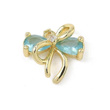 Brass Micro Pave Cubic Zirconia Charms KK-A300-01G-05-1