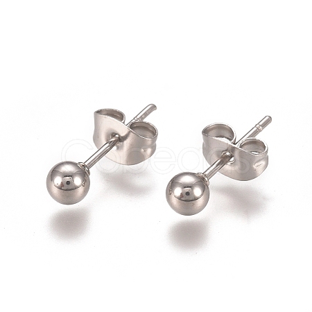 Tarnish Resistant 304 Stainless Steel Stud Earrings EJEW-L215-57B-P-1
