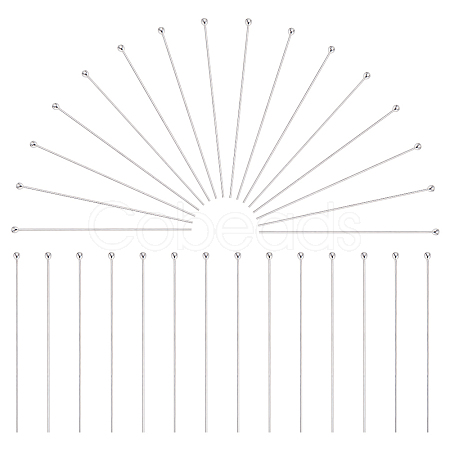 30Pcs 925 Sterling Silver Ball Head Pins STER-PH0003-15-1