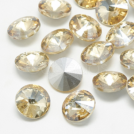 Pointed Back Glass Rhinestone Cabochons RGLA-T086-12mm-06-1