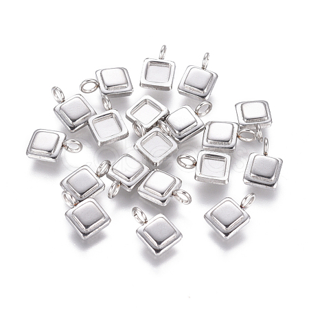 Non-Tarnish 304 Stainless Steel Pendant Cabochon Settings STAS-F222-024-1