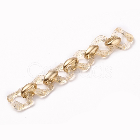Handmade Transparent Acrylic Link Chains AJEW-JB00835-01-1