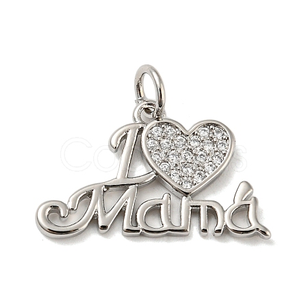 Mother's Day Heart with Word I Love Mama Charms KK-A200-14P-1