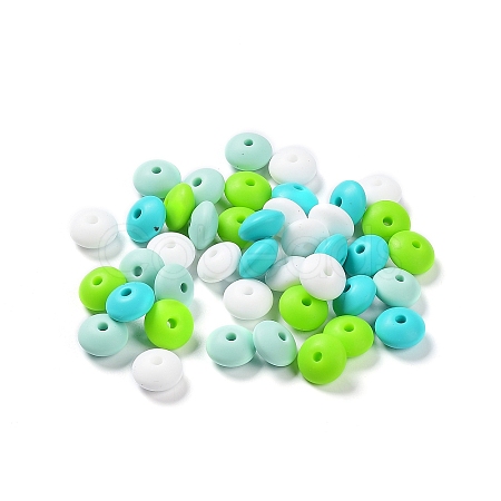 Rondelle Food Grade Eco-Friendly Silicone Focal Beads SIL-F003-07E-1