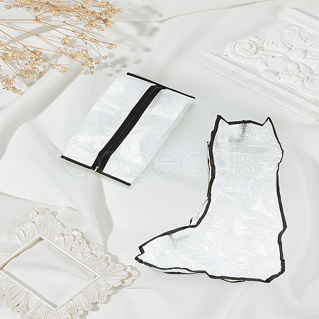 2Pcs 2 Styles Translucent PVC Waterproof Shoes Storage Zipper Bags ABAG-LP0001-97A-1