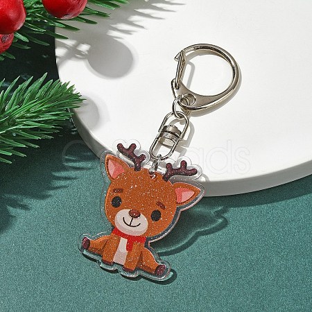 Christmas Theme Acrylic Pendant Decoration HJEW-YW00032-08-1