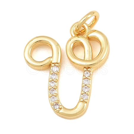 Brass Micro Pave Clear Cubic Zirconia Pendants CU-CBA7939-01V-G-1