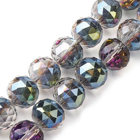 Transparent Electroplate Glass Beads Strands EGLA-N002-34F-F05-1